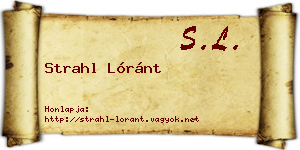 Strahl Lóránt névjegykártya