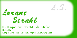 lorant strahl business card